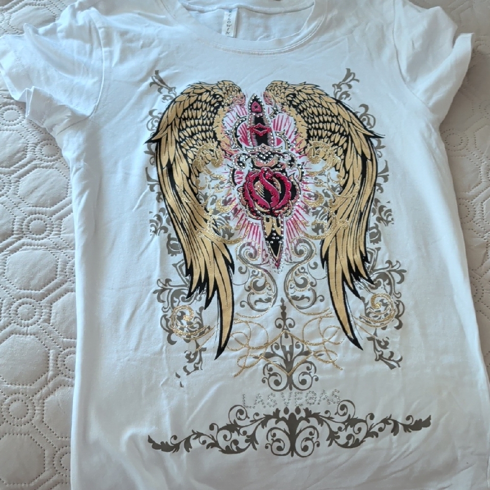 Women's White Graphic Short Sleeve Tee